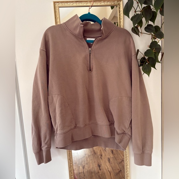 MATE the Label Organic Fleece Quarter Zip Sweatshirt + Relaxed Pocket Sweatpant - Picture 4 of 9